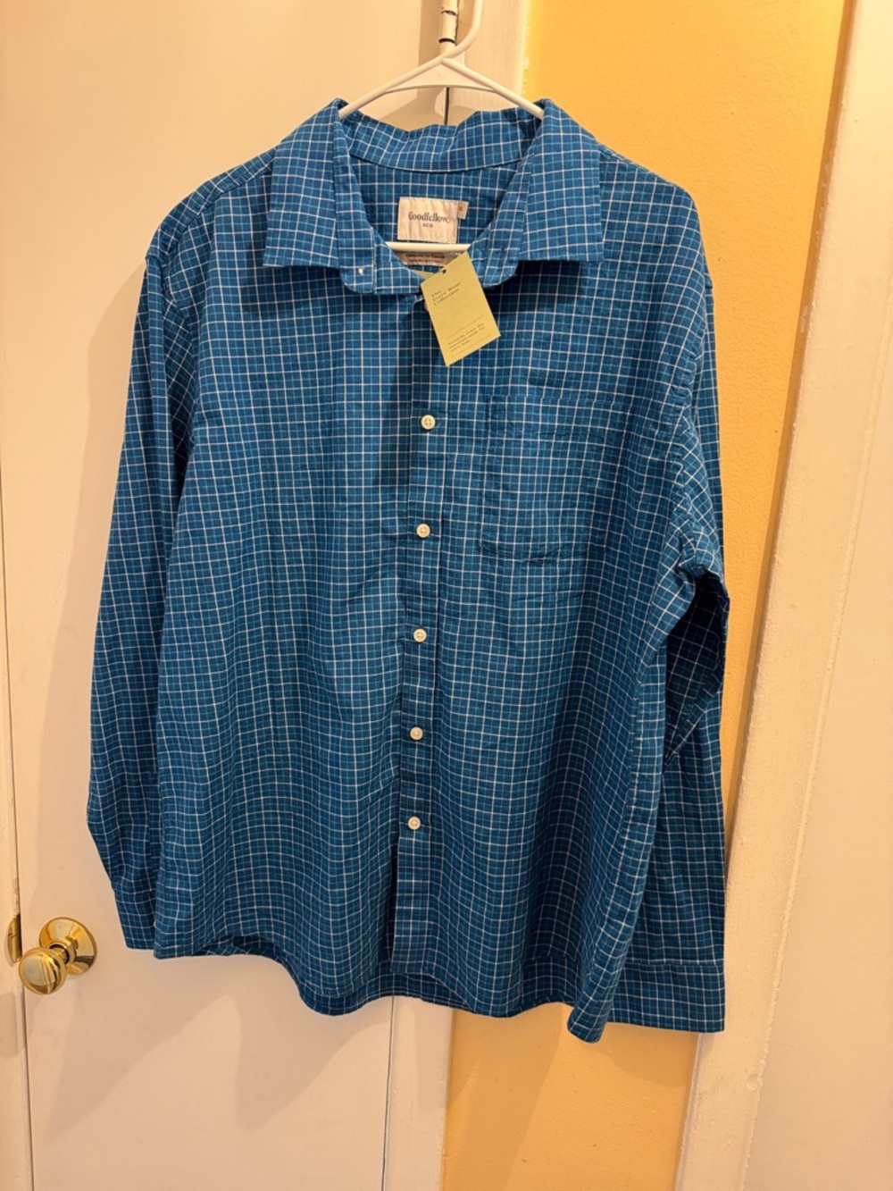 Goodfellow & Co Teal Blue Windowpane Button-Down Shirt